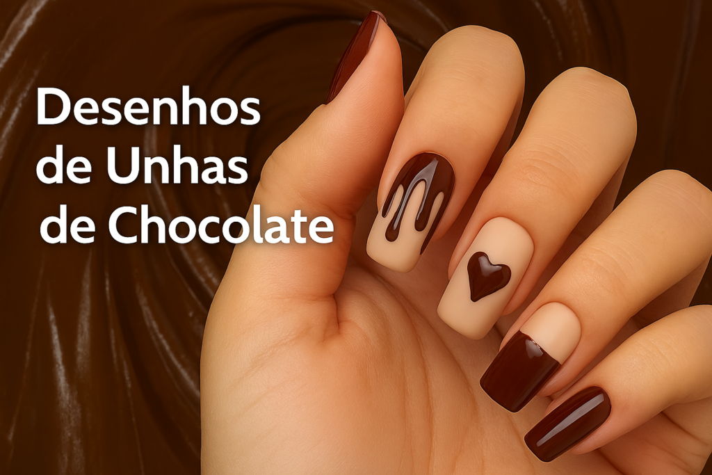 Desenhos de Unhas de Chocolate.
