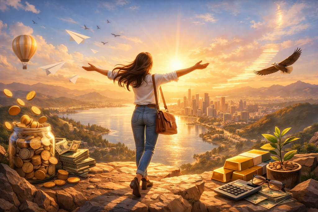 Mulher em Busca da sua Liberdade Financeira